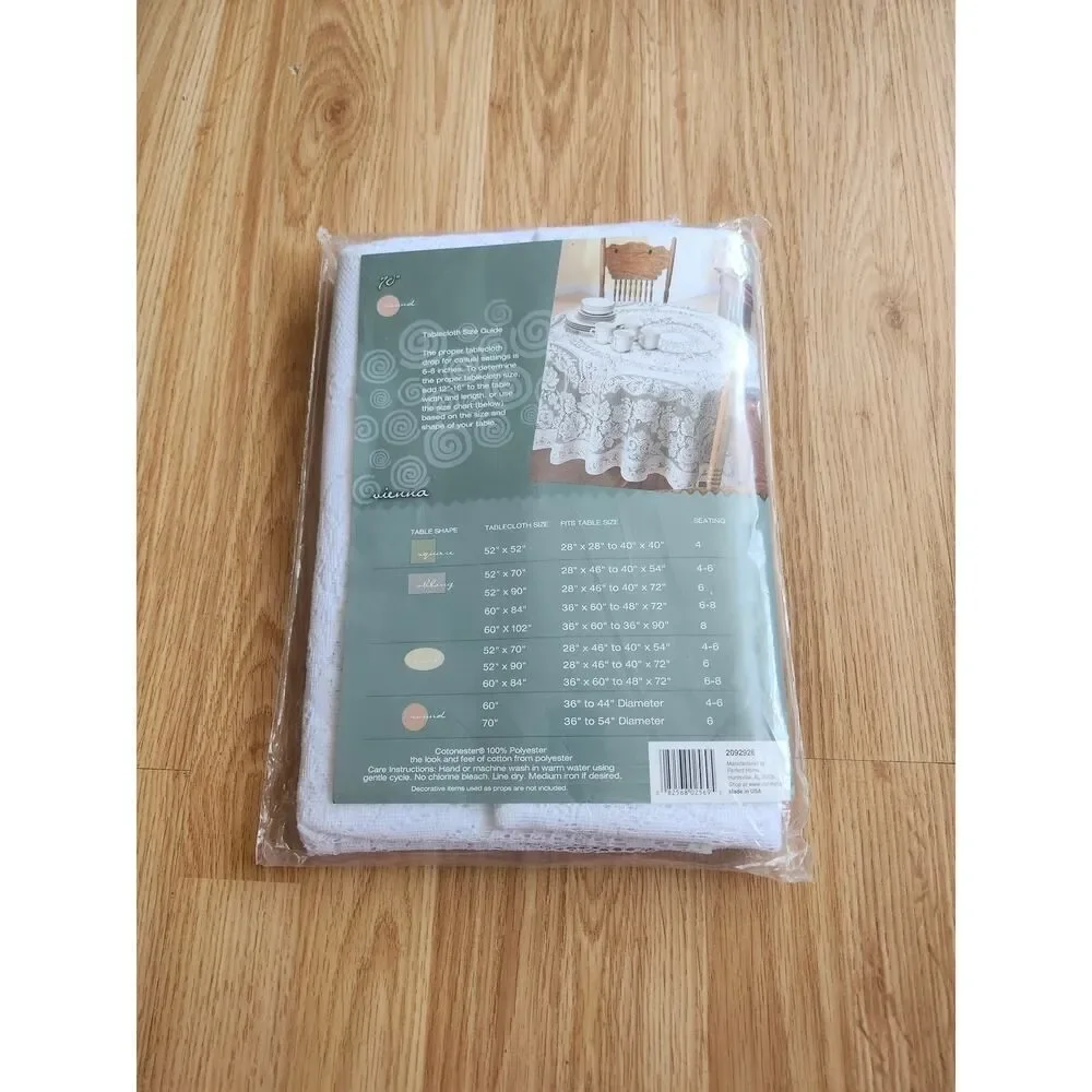White Lace Round Tablecloth - Unbranded